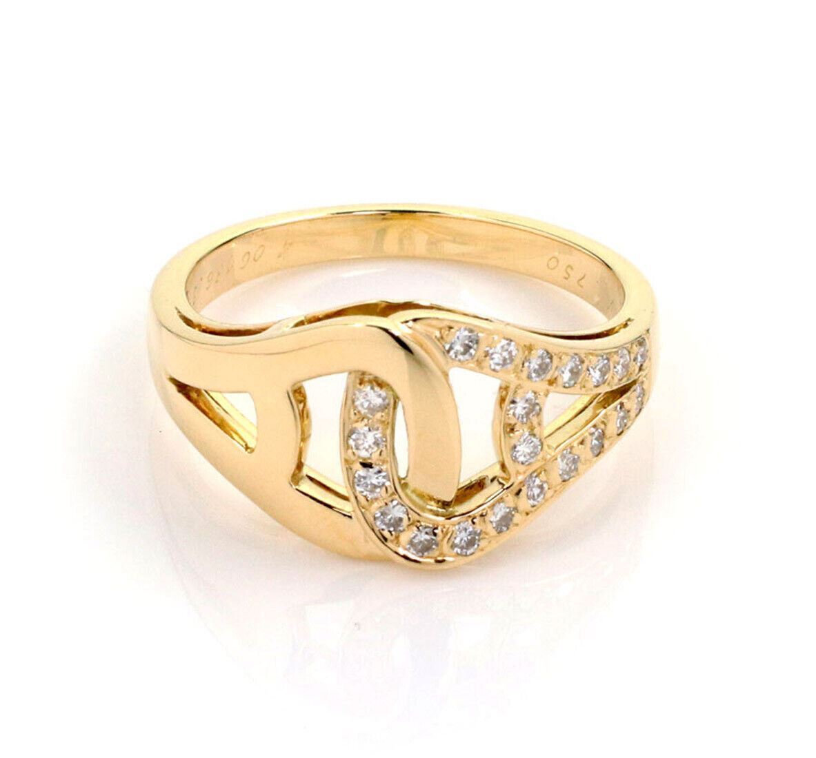 Cartier Diamond 18k Yellow Gold Open Love Knot Band Ring - Size 6.5