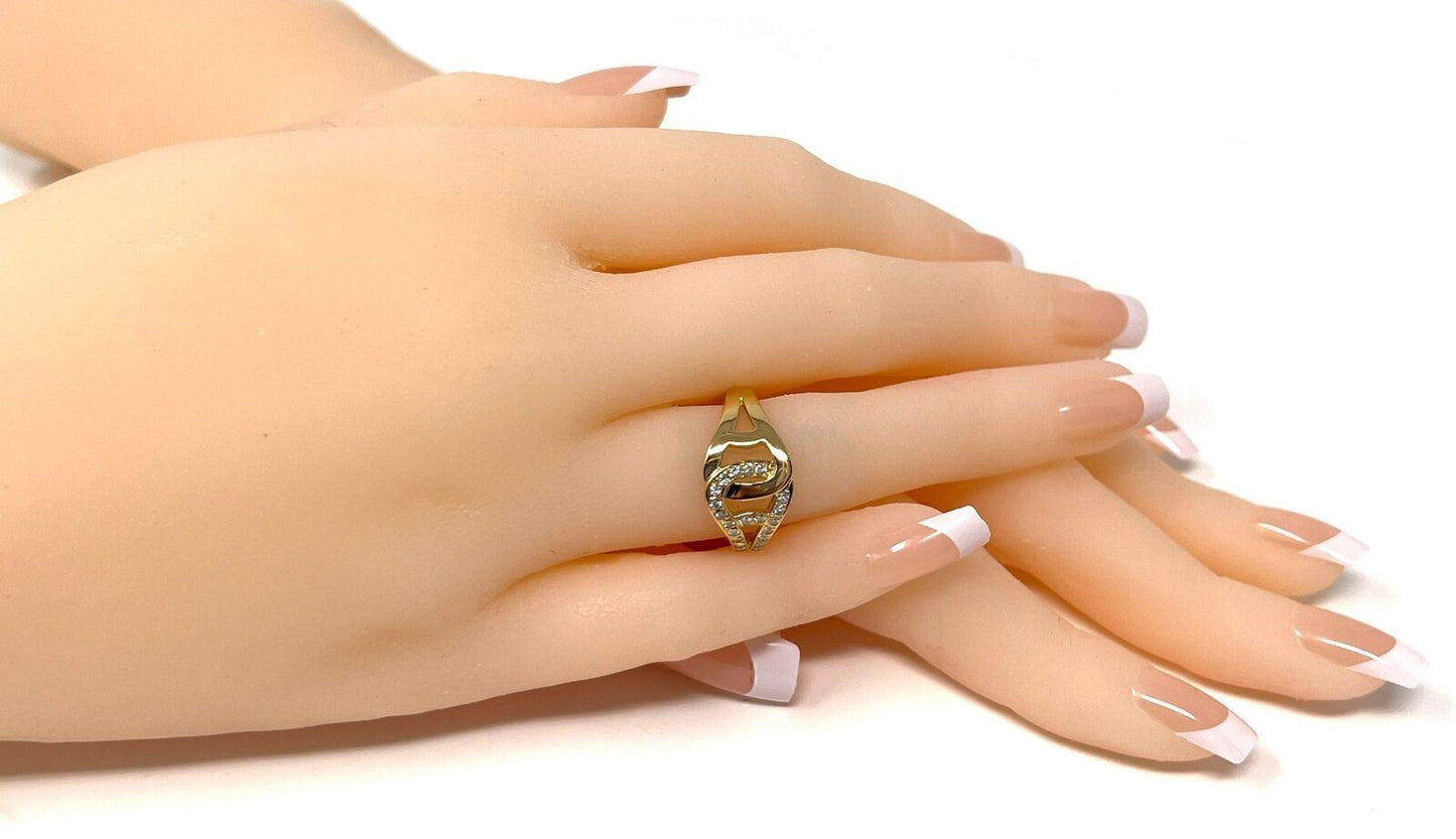 Cartier Diamond 18k Yellow Gold Open Love Knot Band Ring - Size 6.5