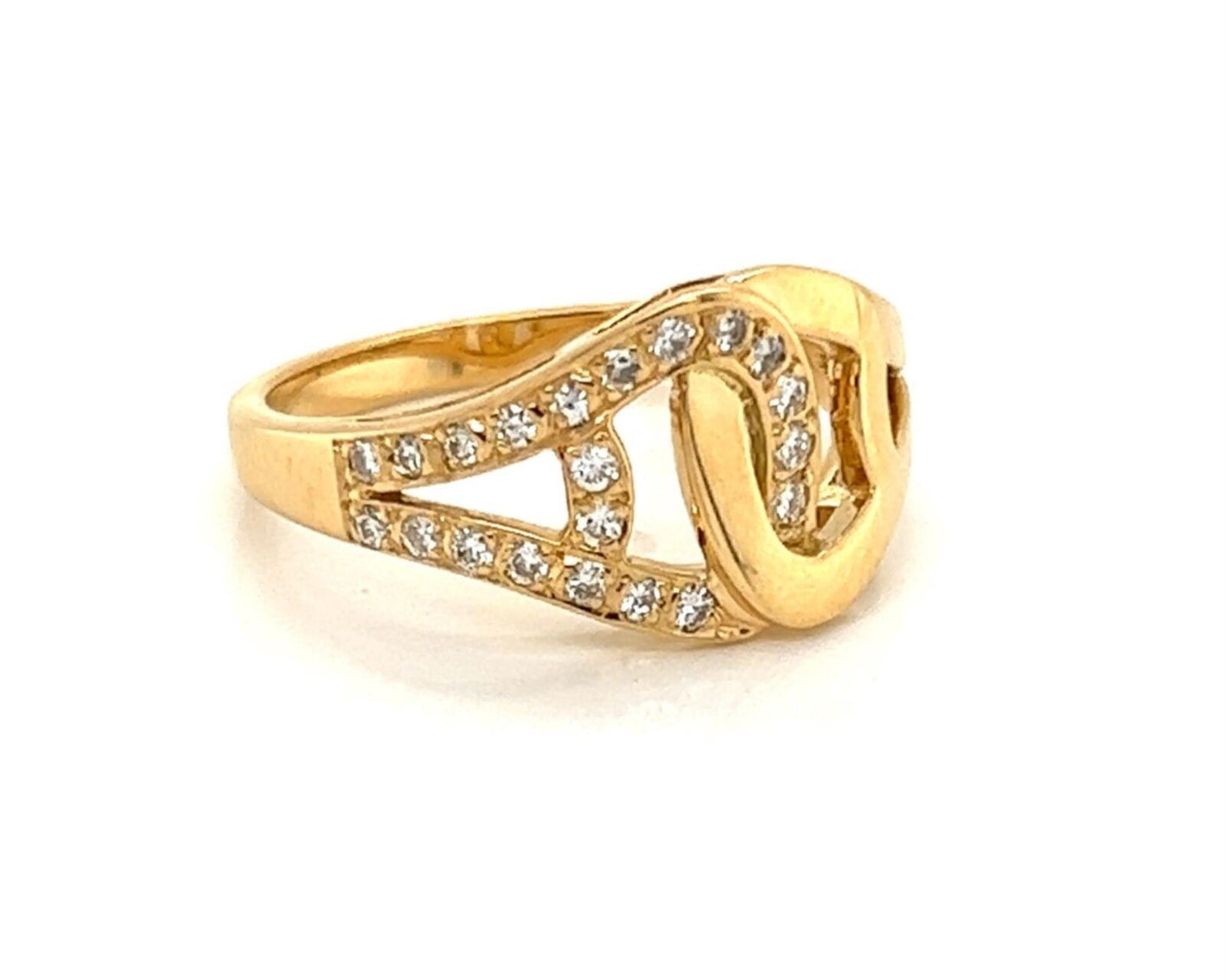 Cartier Diamond 18k Yellow Gold Open Love Knot Band Ring - Size 6.5