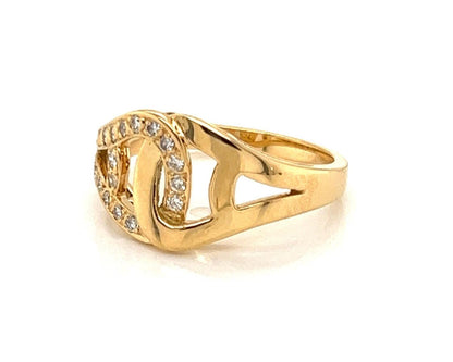 Cartier Diamond 18k Yellow Gold Open Love Knot Band Ring - Size 6.5