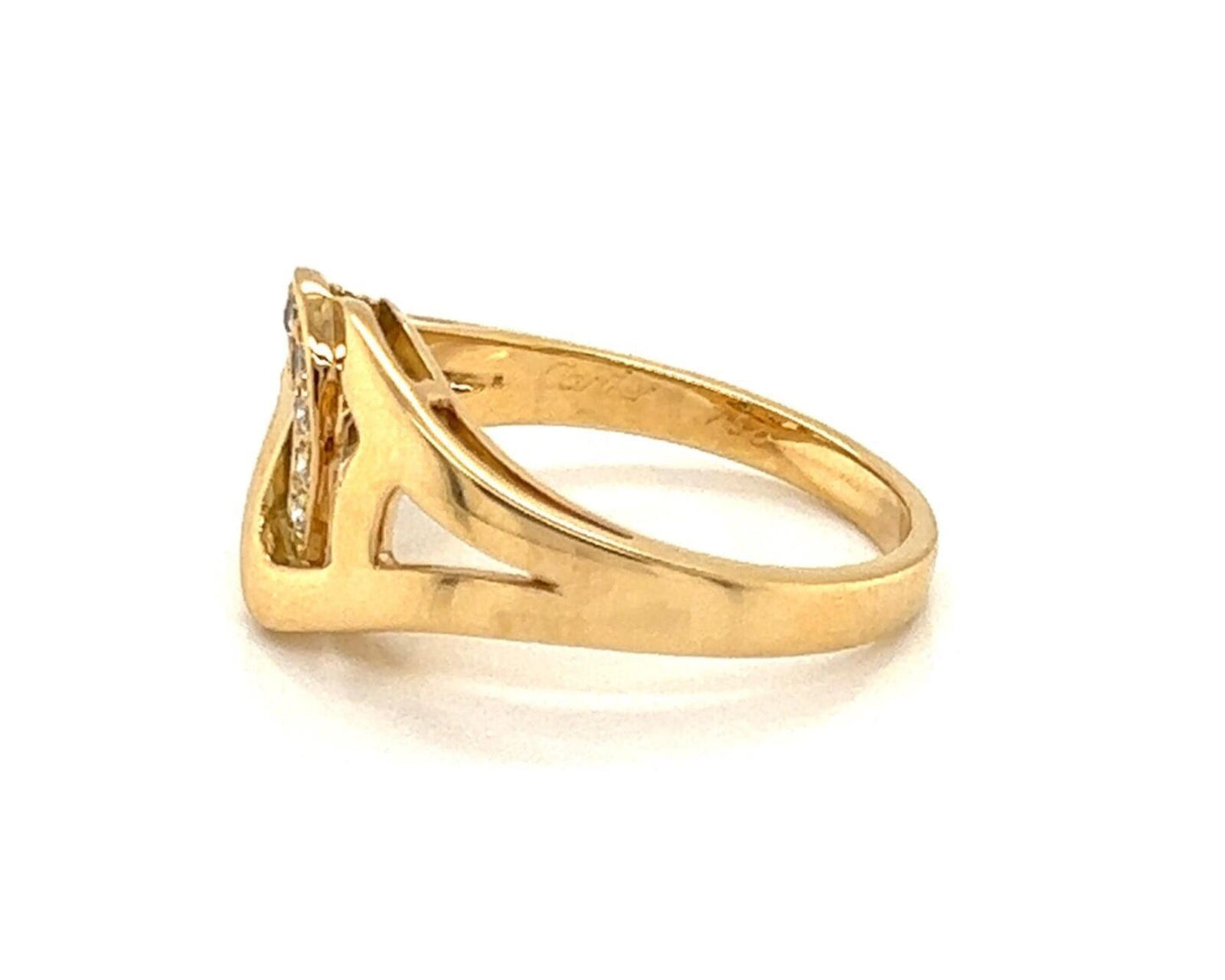 Cartier Diamond 18k Yellow Gold Open Love Knot Band Ring - Size 6.5