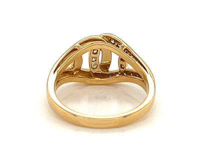 Cartier Diamond 18k Yellow Gold Open Love Knot Band Ring - Size 6.5