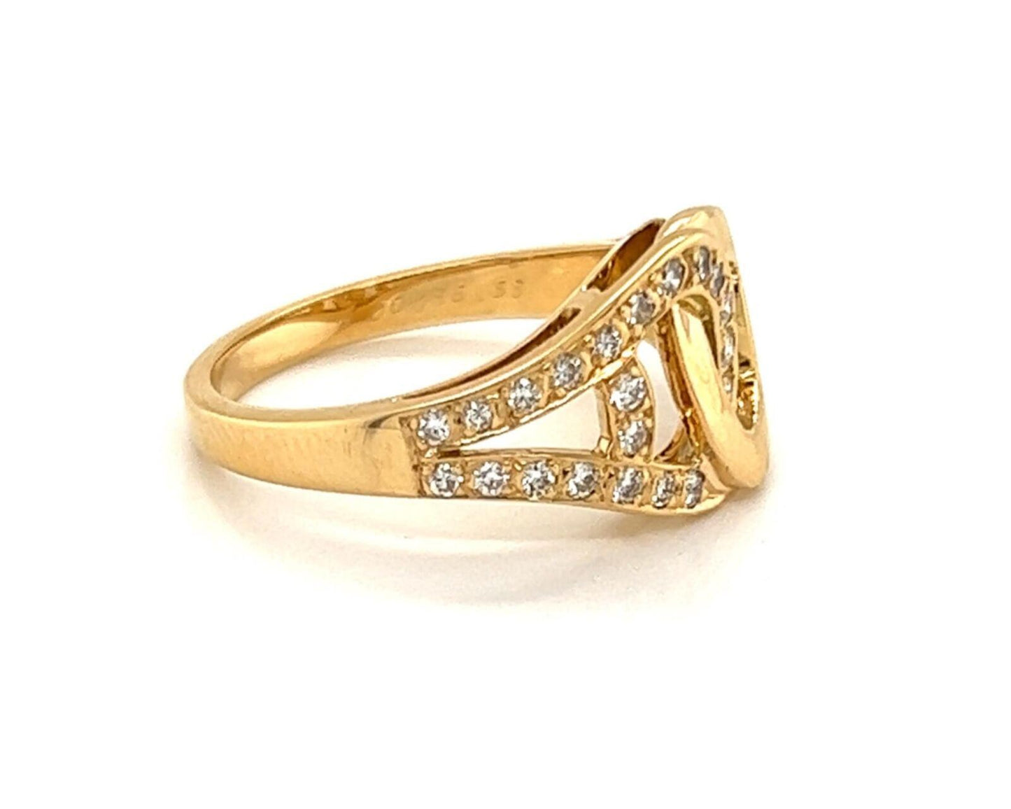 Cartier Diamond 18k Yellow Gold Open Love Knot Band Ring - Size 6.5