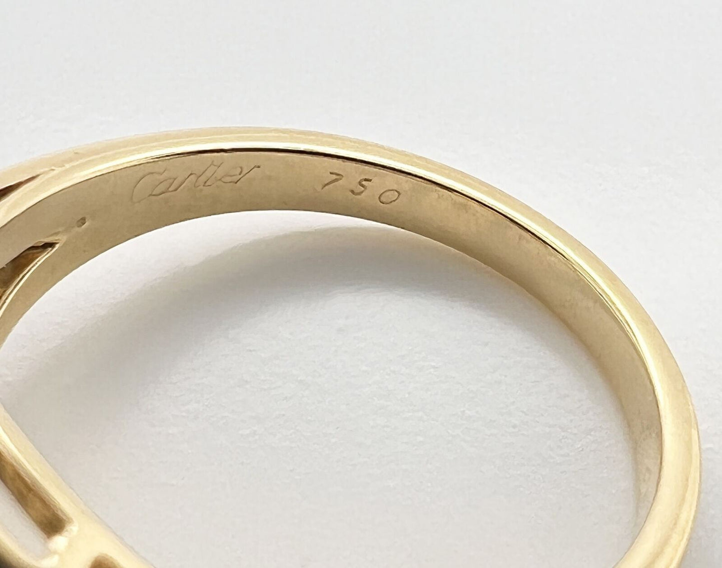 Cartier Diamond 18k Yellow Gold Open Love Knot Band Ring - Size 6.5