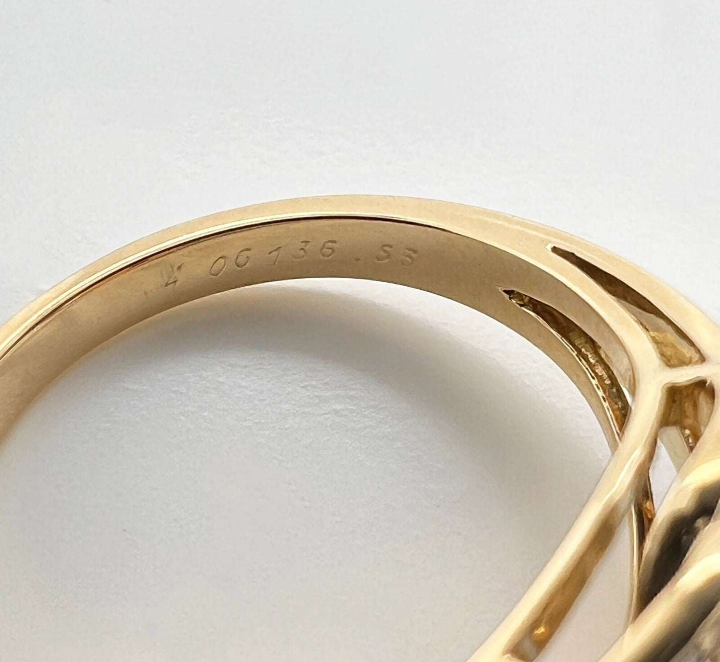 Cartier Diamond 18k Yellow Gold Open Love Knot Band Ring - Size 6.5