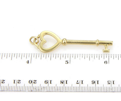 Tiffany & Co. 18k Yellow Gold Classic Heart Shape Key Charm Pendant