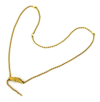 Carrera y Carrera Diamond 18k Yellow Gold Horse Pendant Rope Necklace