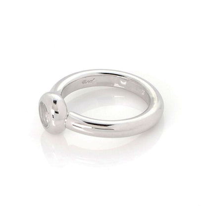 Chopard Happy Diamond 18k White Gold Floating Diamond Round Ring - Size 5