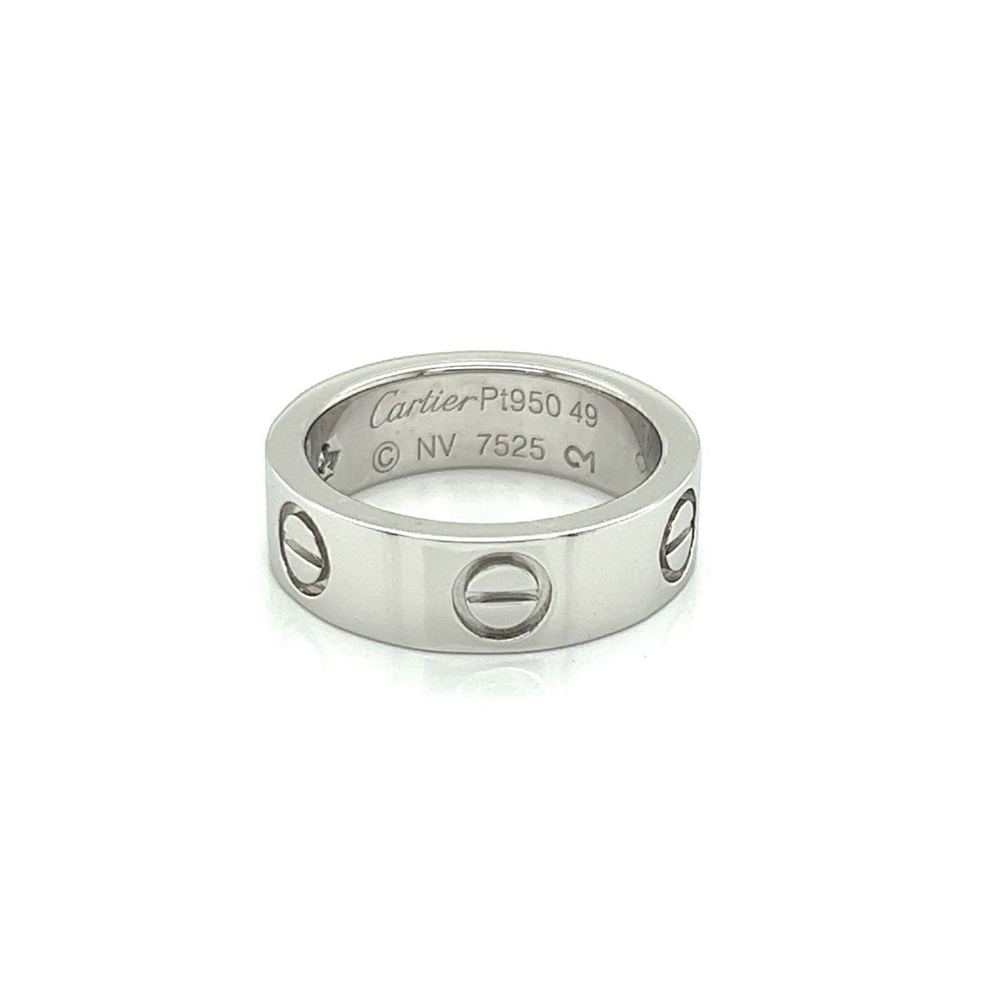 Cartier Love One Diamond Platinum 5.5mm Wide Band Ring w/ Cert -  Size 4.5