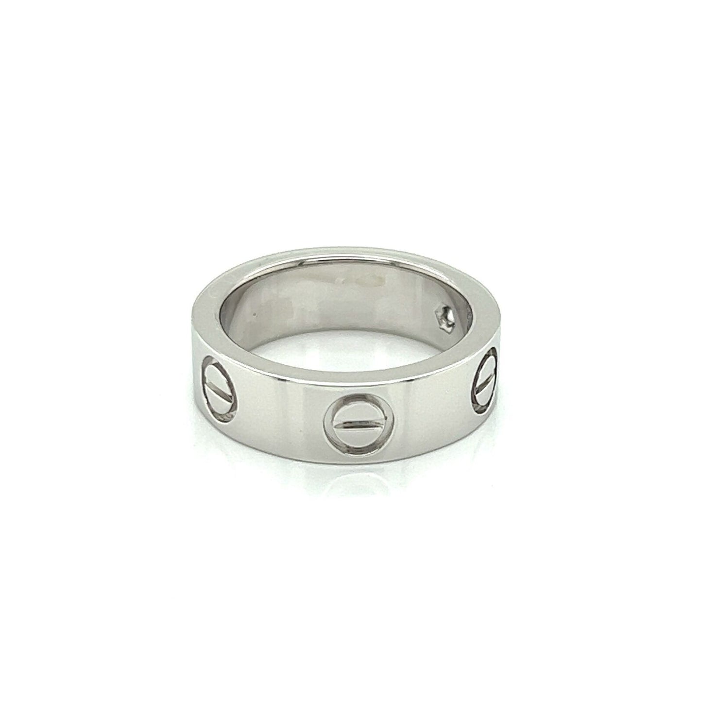 Cartier Love One Diamond Platinum 5.5mm Wide Band Ring w/ Cert -  Size 4.5