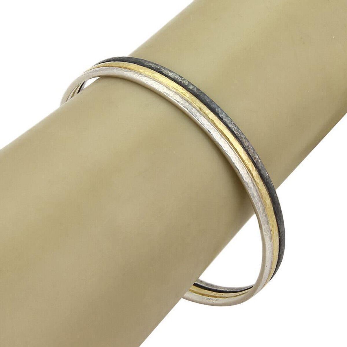 Gurhan Skittle Sterling Silver & 24k Gold Overlay Bangle Bracelet