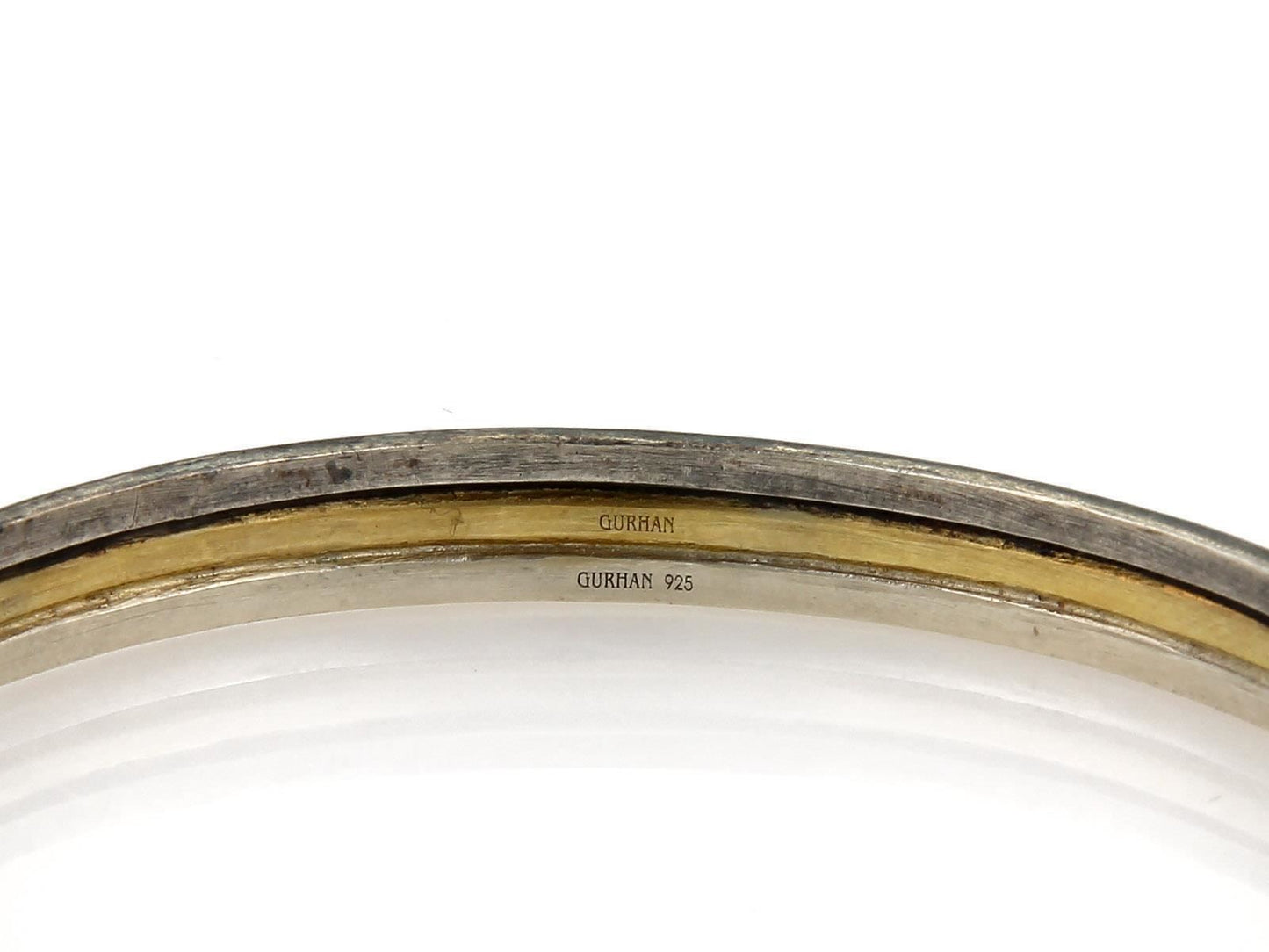 Gurhan Skittle Sterling Silver & 24k Gold Overlay Bangle Bracelet