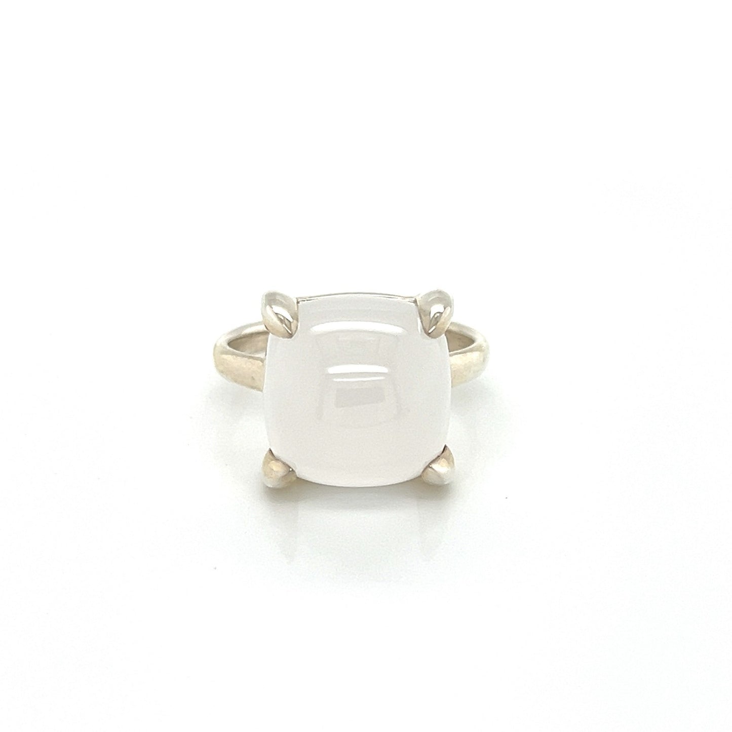 Tiffany & Co. Picasso Sugar Stack Milky Quartz Gem Sterling Silver Ring - Size 6