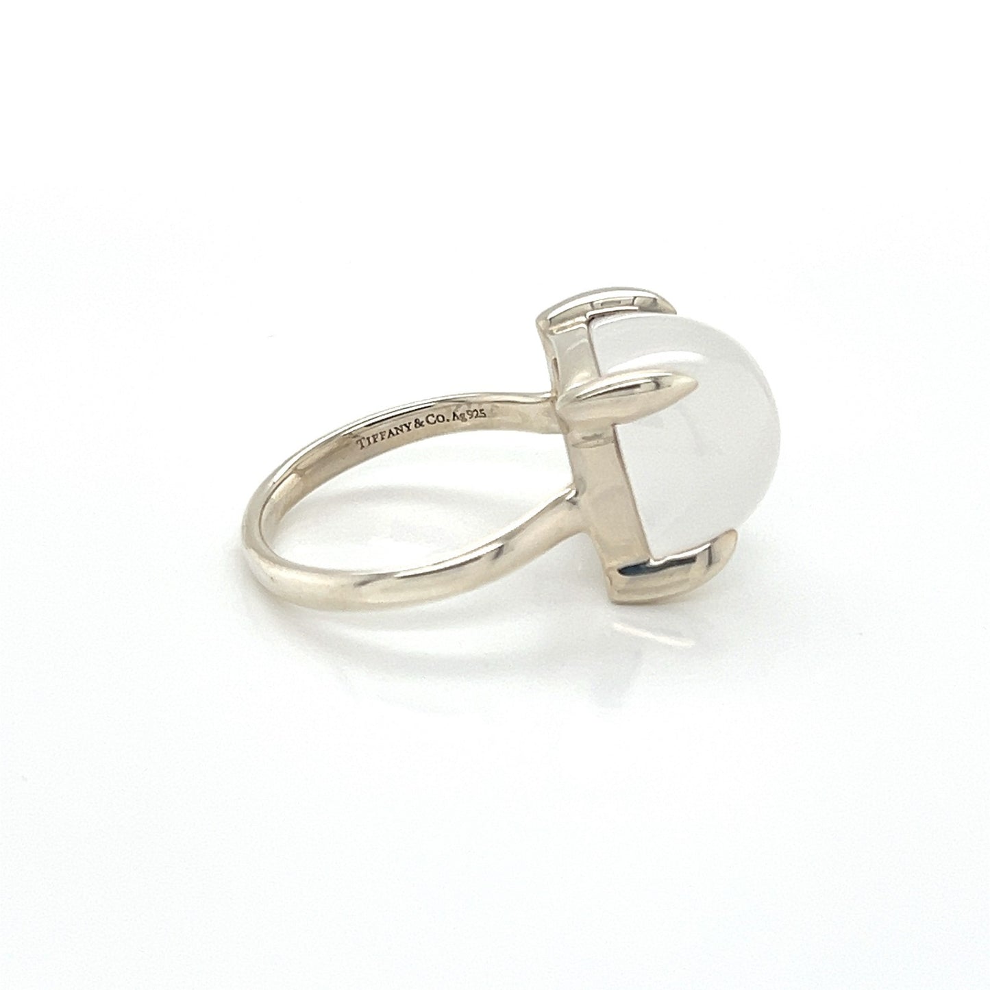 Tiffany & Co. Picasso Sugar Stack Milky Quartz Gem Sterling Silver Ring - Size 6