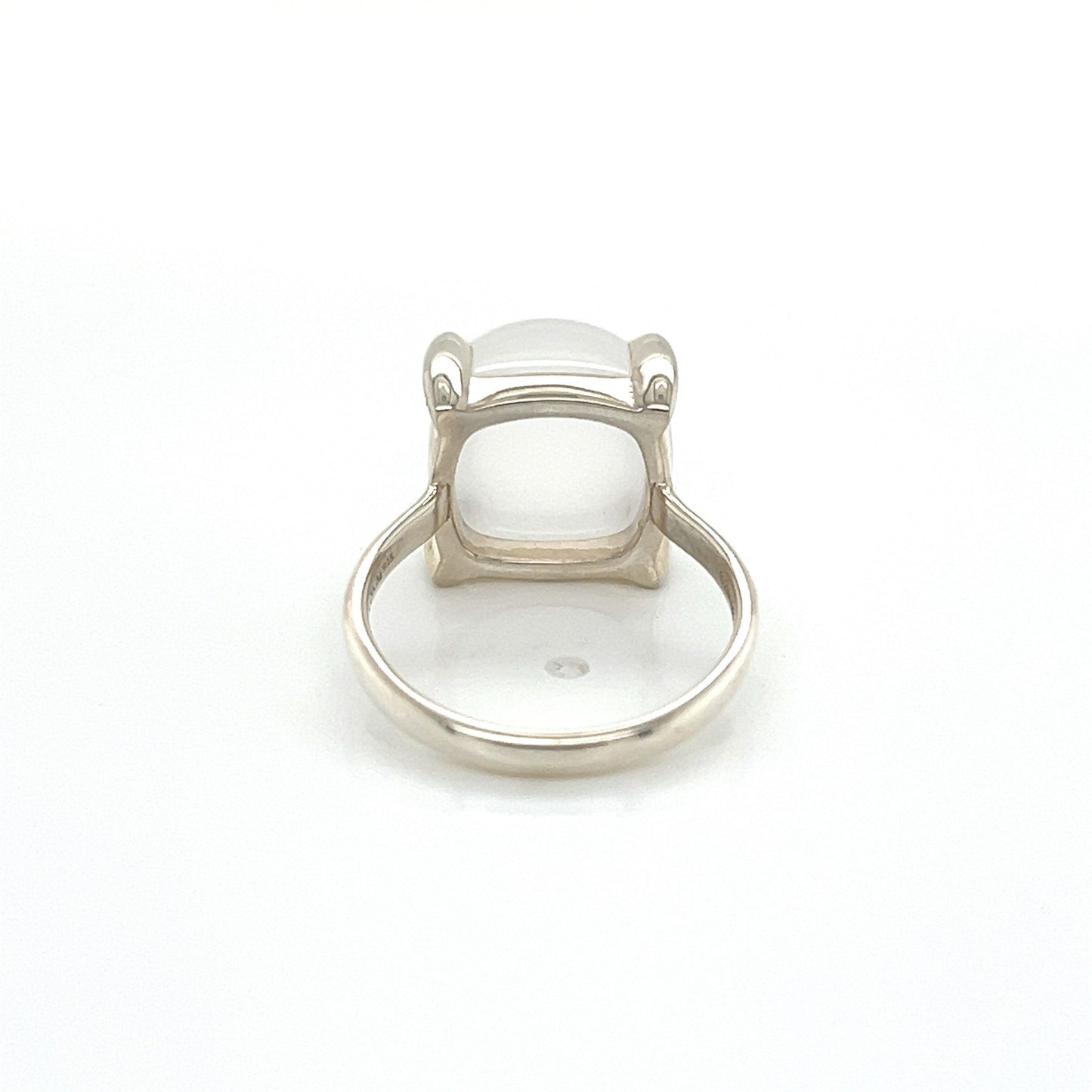 Tiffany & Co. Picasso Sugar Stack Milky Quartz Gem Sterling Silver Ring - Size 6