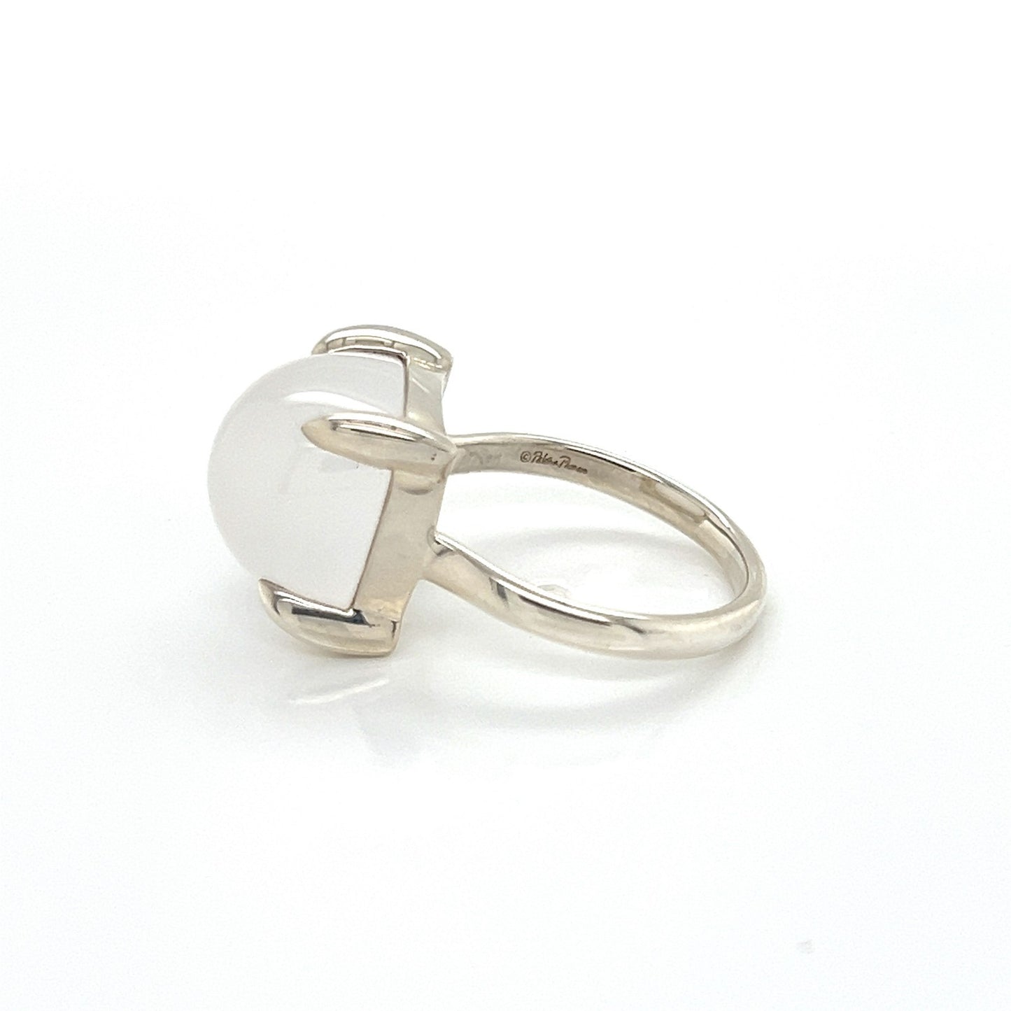 Tiffany & Co. Picasso Sugar Stack Milky Quartz Gem Sterling Silver Ring - Size 6