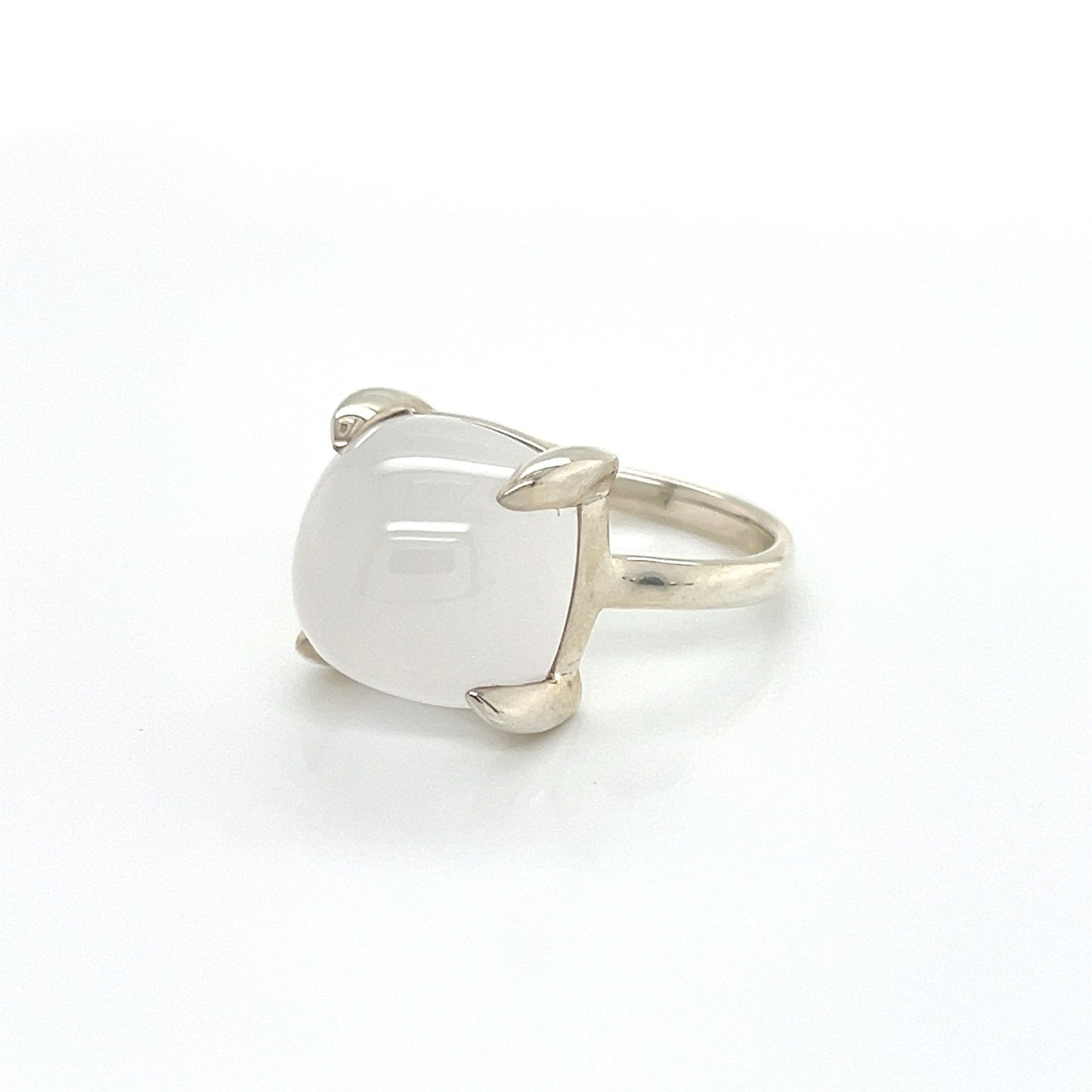 Tiffany & Co. Picasso Sugar Stack Milky Quartz Gem Sterling Silver Ring - Size 6