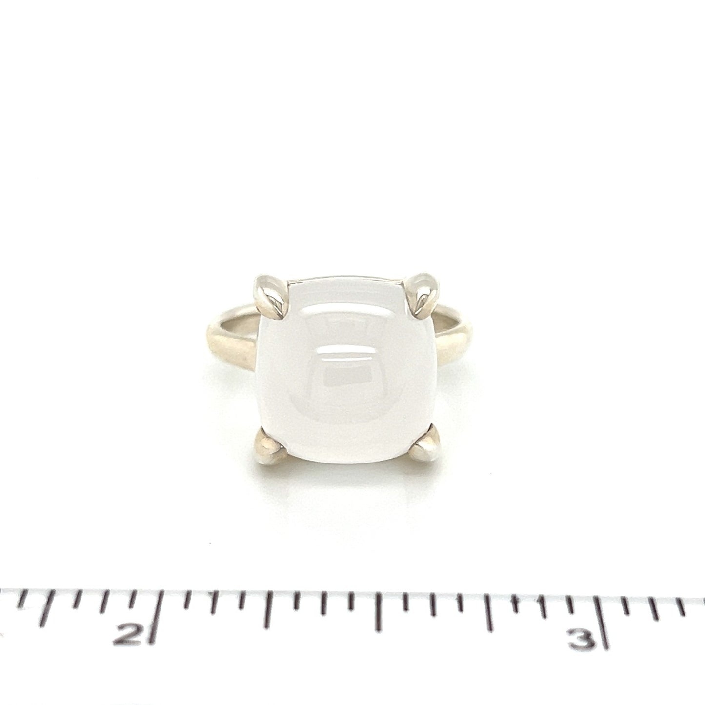 Tiffany & Co. Picasso Sugar Stack Milky Quartz Gem Sterling Silver Ring - Size 6