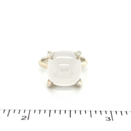 Tiffany & Co. Picasso Sugar Stack Milky Quartz Gem Sterling Silver Ring - Size 6