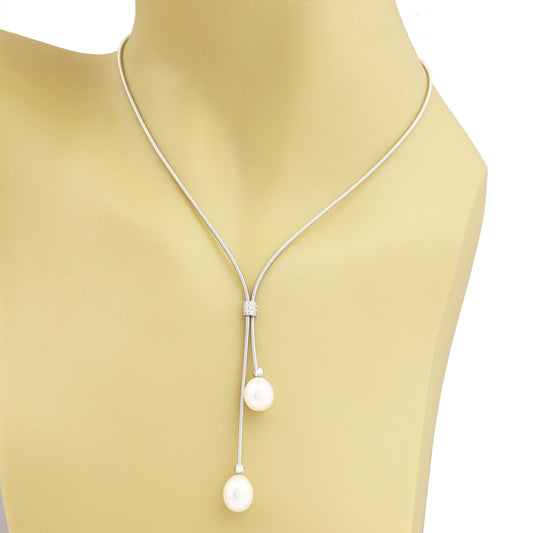 Marco Bicego Santorini 18k White Gold Diamond & Pearls Necklace | Necklaces | catalog, Designer Jewelry, Marco Bicego, Necklaces, Pearls | Marco Bicego