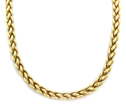 Chimento Reversible Braided 18k Two Tone Gold Puff Link Necklace