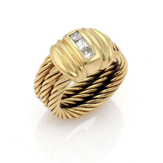 Charriol Diamond 18k Gold Classique Triple Cable Stack Ring | Rings | catalog, charriol, Designer Jewelry, Rings | Charriol