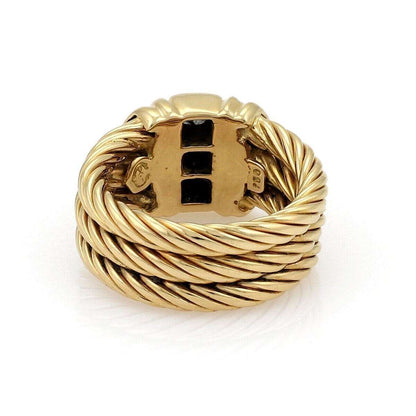 Charriol Diamond 18k Gold Classique Triple Cable Stack Ring