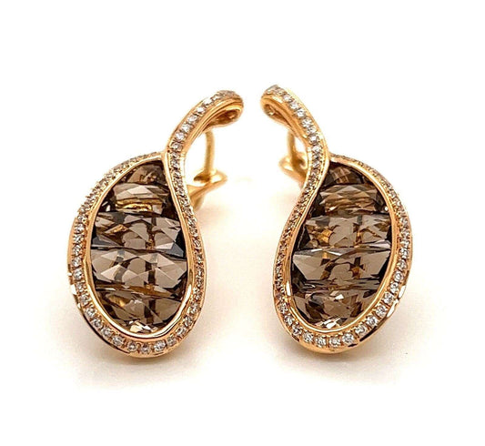 Bellarri Diamond Smoky Quartz 18k Rose Gold Dangle Earrings | Earrings | Bellarri, catalog, Designer Jewelry, Earrings | Bellarri