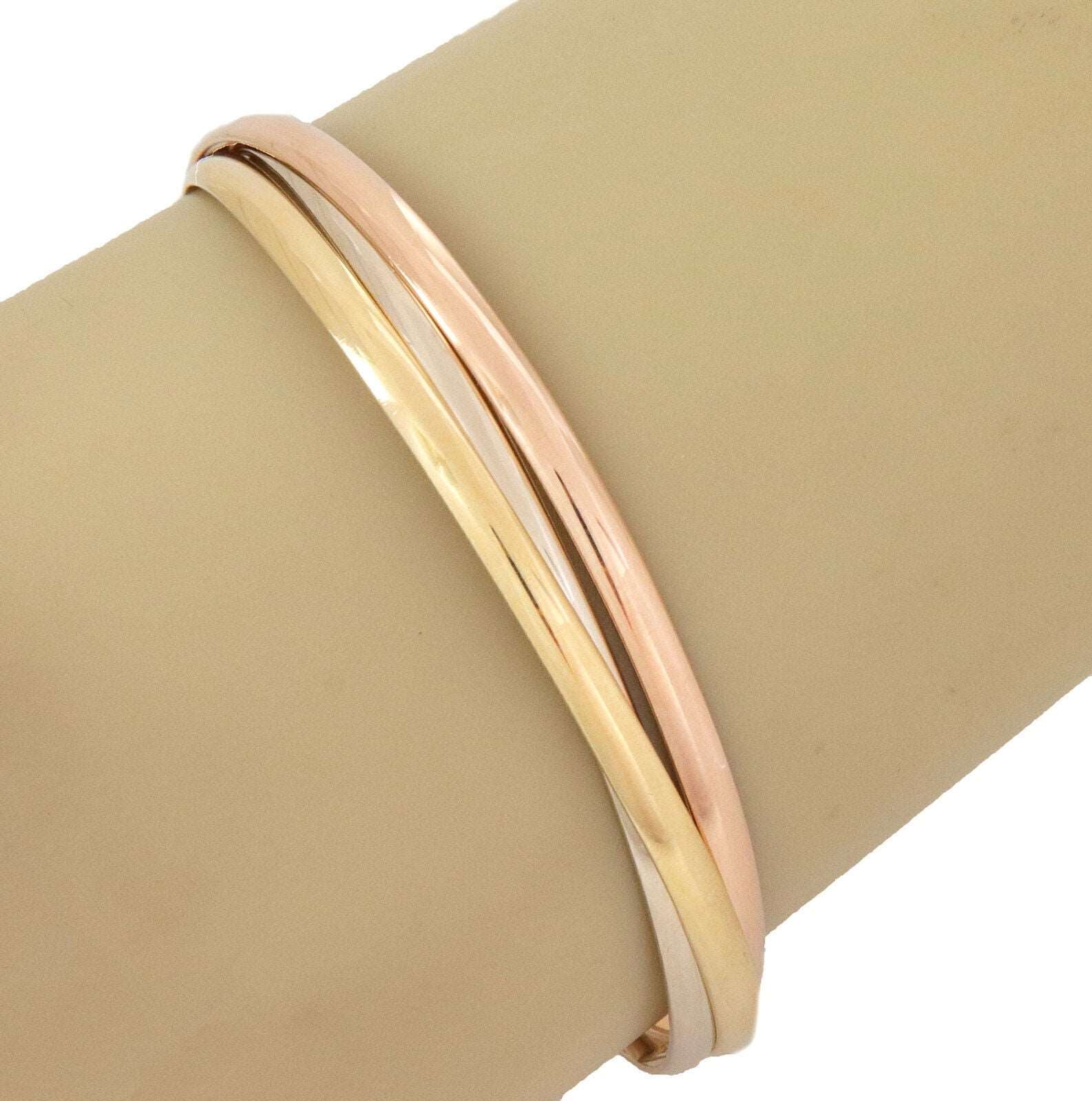 Cartier Trinity 18k Tri Color Gold Three Bangles Size 64 | Bracelets | Bangles, Bracelets, cartier, catalog, Designer Jewelry, Trinity | Cartier