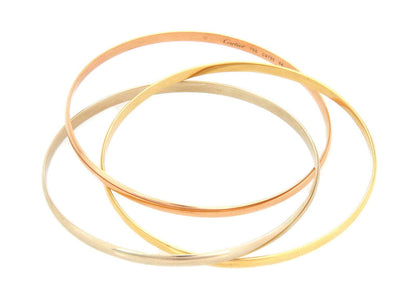 Cartier Trinity 18k Tri Color Gold Three Bangles Size 64