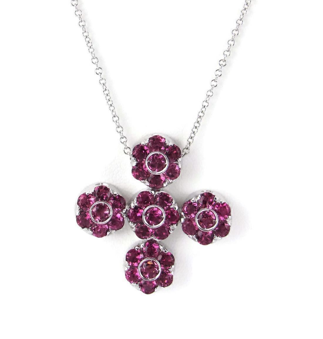 Pasquale Bruni 5.76ct Pink Tourmaline 18k White Gold Cross Pendant