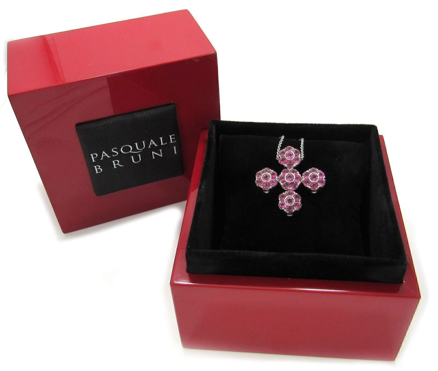 Pasquale Bruni 5.76ct Pink Tourmaline 18k White Gold Cross Pendant