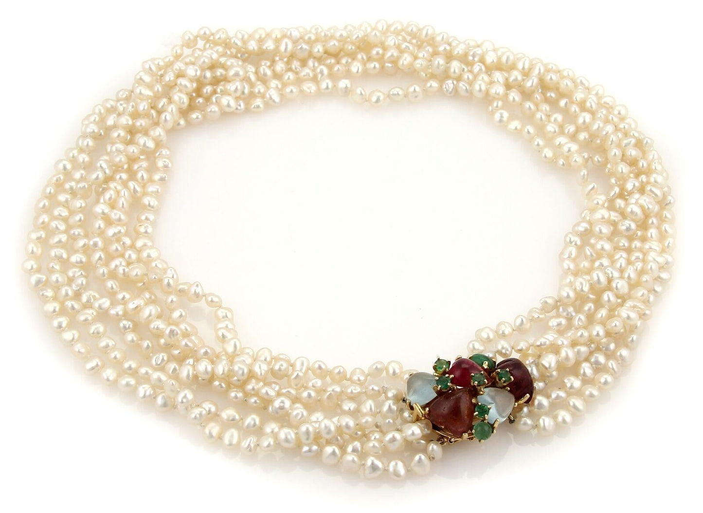 Pearls & Gems 14k Yellow Gold Multi Strand Necklace
