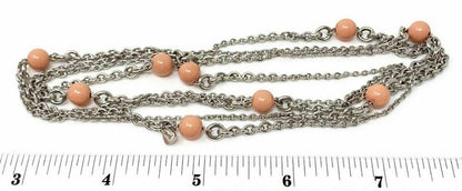 Chopard 18k White Gold Coral Beads Sautoir Long Chain Necklace w/Cert