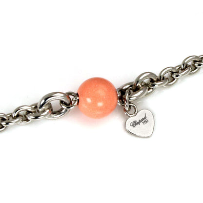 Chopard 18k White Gold Coral Beads Sautoir Long Chain Necklace w/Cert