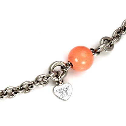 Chopard 18k White Gold Coral Beads Sautoir Long Chain Necklace w/Cert