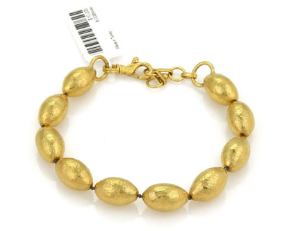 Gurhan Cocoon 24k Gold Hand Hammered Beaded Bracelet