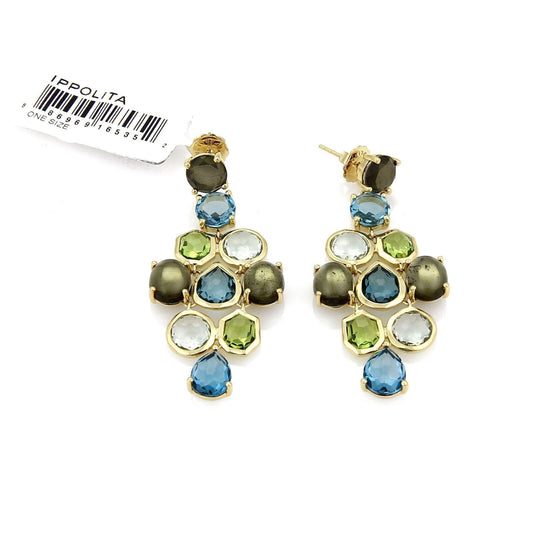 Ippolita Gelato Multicolor Gems Chandelier 18k Yellow Gold Earrings