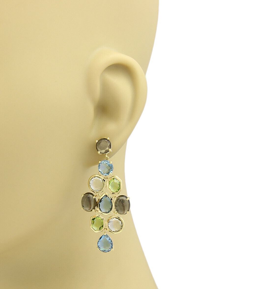 Ippolita Gelato Multicolor Gems Chandelier 18k Yellow Gold Earrings