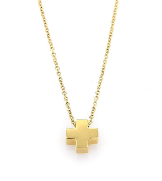 Tiffany & Co. Mini Cruciform Cross 18k Yellow Gold Pendant Necklace