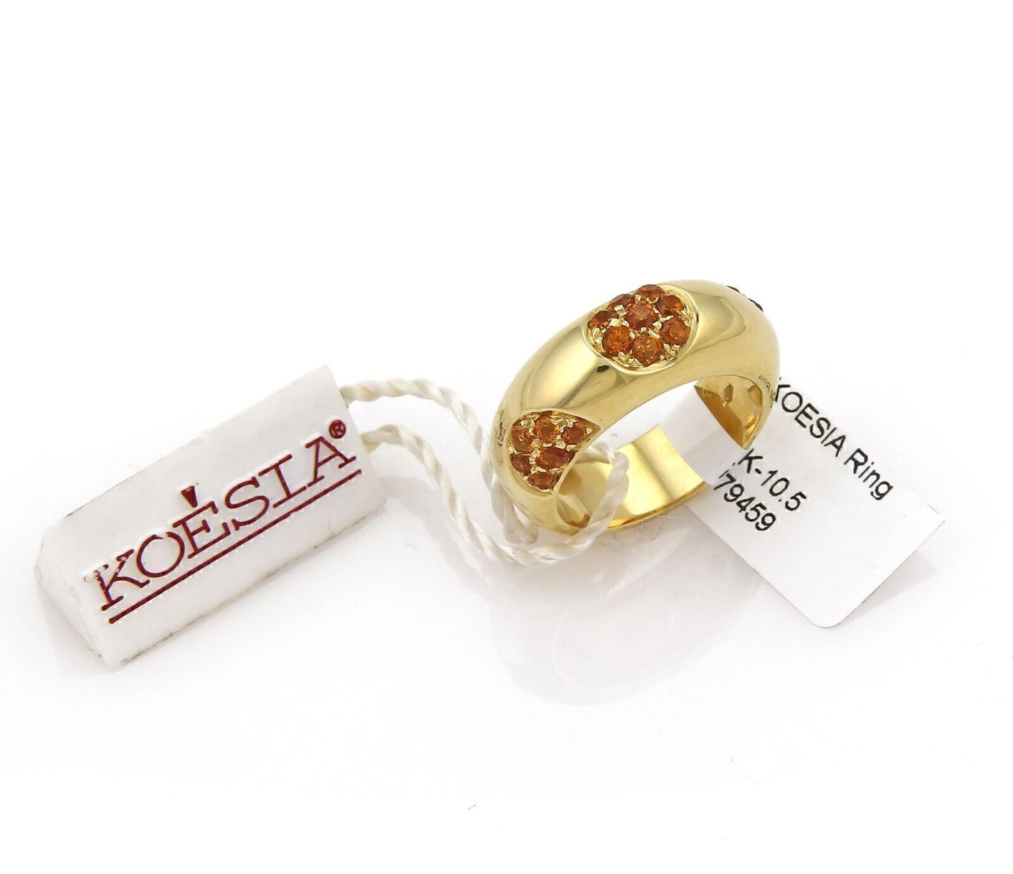 Koesia  0.92ct Citrine Gems 18k Yellow Gold Ring - Size 6.5