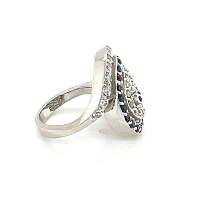 Effy Diamond & Sapphire 14k White Gold Swirl Top Ring