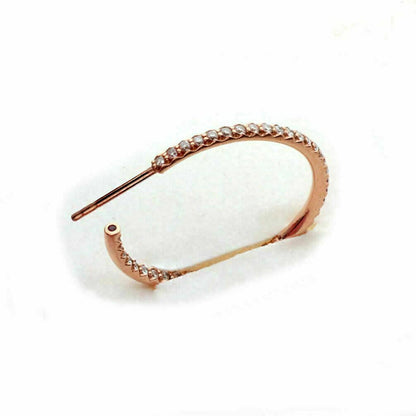 Roberto Coin 18k Rose Gold Inside Out 0.66ct Diamond Hoop Earrings