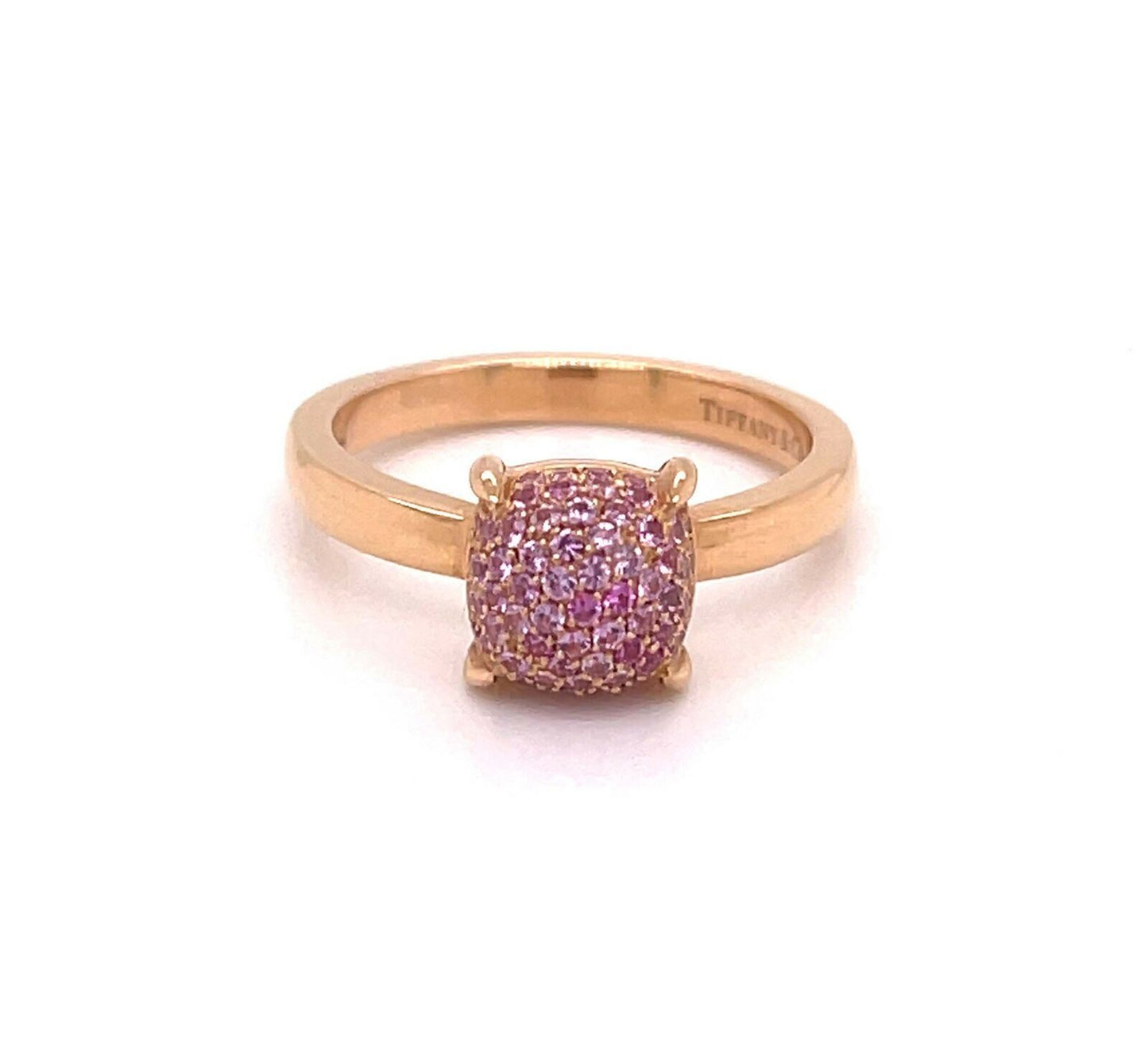Tiffany & Co. Picasso Pink Sapphires Sugar Stacks 18k Rose Gold Ring - Size 6
