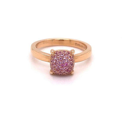 Tiffany & Co. Picasso Pink Sapphires Sugar Stacks 18k Rose Gold Ring - Size 6