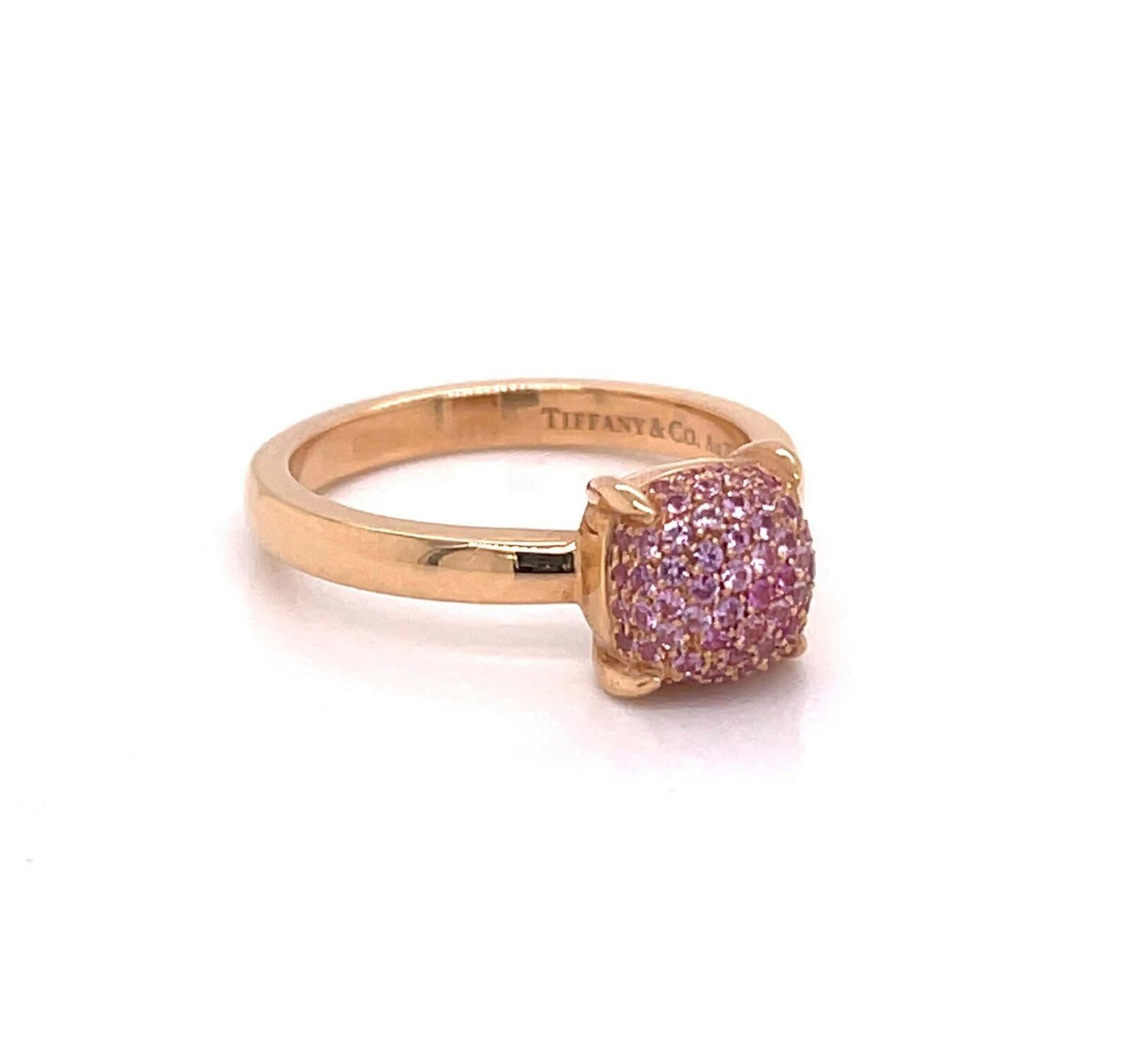 Tiffany & Co. Picasso Pink Sapphires Sugar Stacks 18k Rose Gold Ring - Size 6
