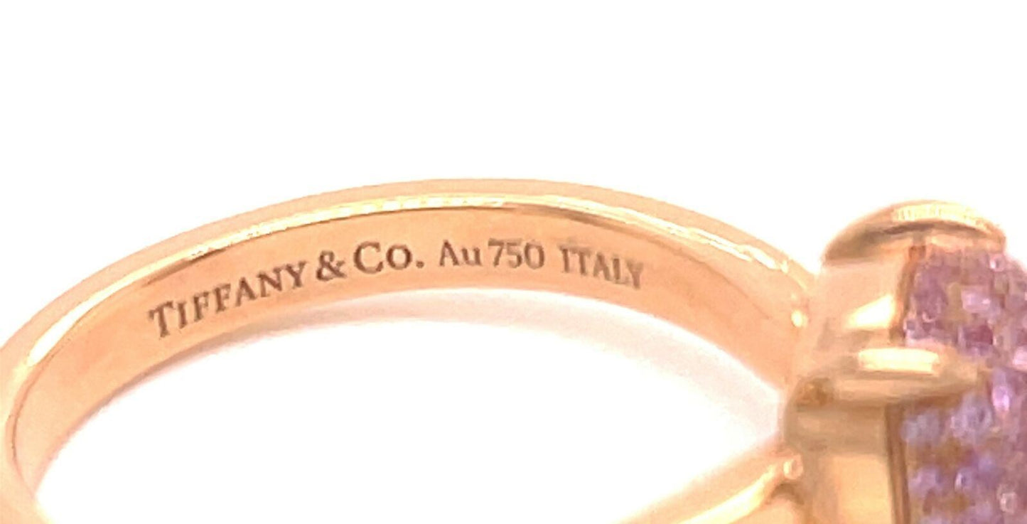 Tiffany & Co. Picasso Pink Sapphires Sugar Stacks 18k Rose Gold Ring - Size 6