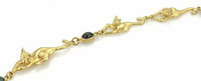 Peter Aylen One of a Kind Indicolite Tourmaline 18k Gold Cats Necklace 155gr