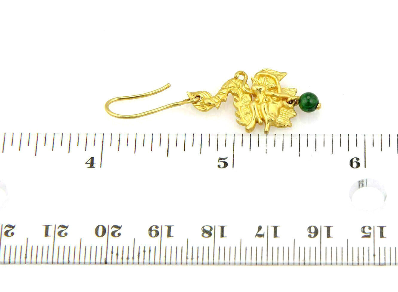 Jade 24k Gold Carved Dragon & Phoenix Hook Dangle Earrings