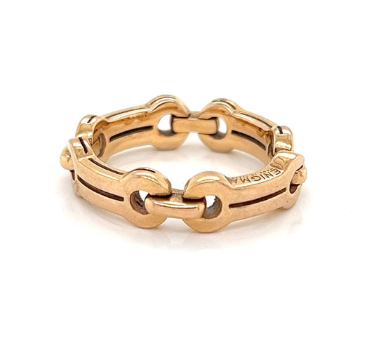 Enigma Italy 18k Rose Gold Flex Link Band Ring - Size 6.5